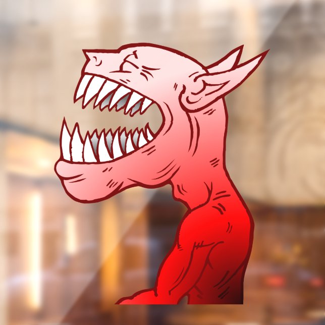 Laughing Red Demon Window Cling (Sheet 2)