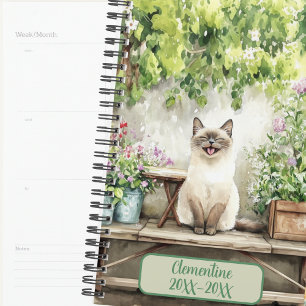 Laughing Siamese Cat Undated Appointment Book Planner
