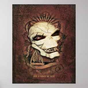 Laughing Skull Gothic Fantasy Art Personalised Poster