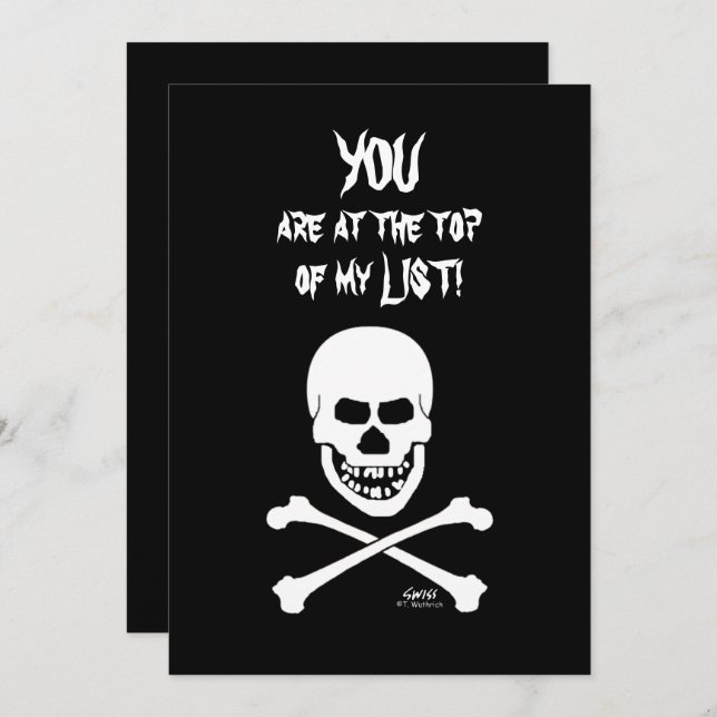 Laughing Skull Scary Funny Halloween Party Invitation (Front/Back)