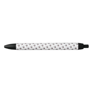 Laughing Soccer Ball Mascot Black Ink Pen