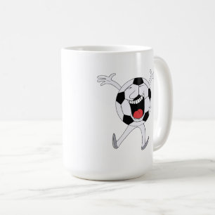Laughing Soccer Ball Mascot Coffee Mug
