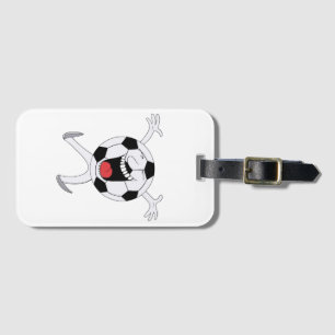 Laughing Soccer Ball Mascot Luggage Tag