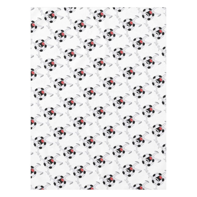 Laughing Soccer Ball Mascot Tablecloth (Front)