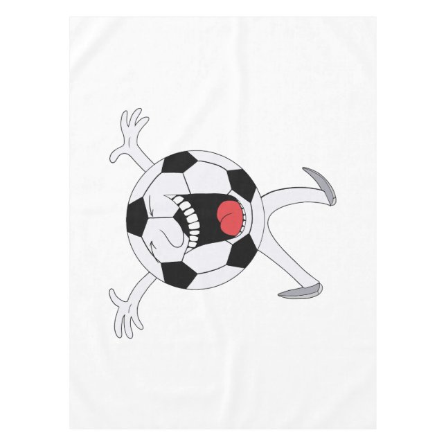 Laughing Soccer Ball Mascot Tablecloth (Front)