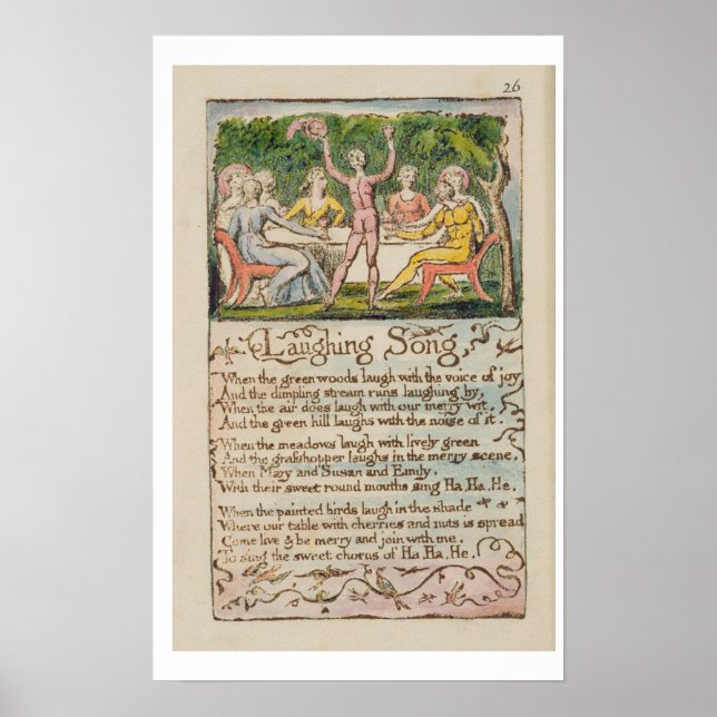 'Laughing Song', plate 26 from 'Songs of Innocence Poster (Front)