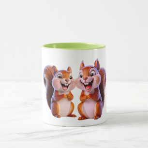 Laughing Squirrel Friends Cute Cartoon Mug