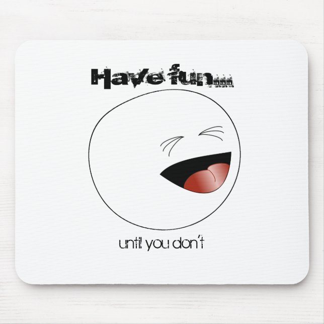 Laughing Stick Figure Head Mouse Mat (Front)