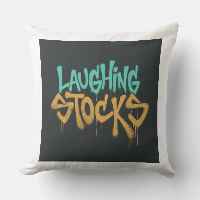Laughing stocks cushion (Front)