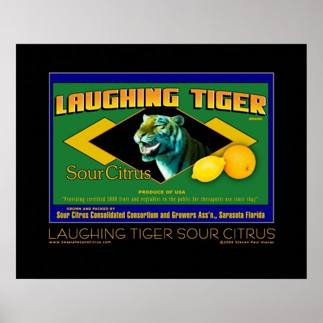 Laughing Tiger Sour Citrus fine art poster (Front)