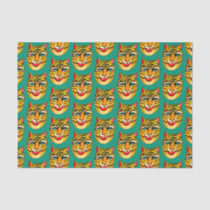Laughing Tiger Watercolor Pattern Tissue Paper