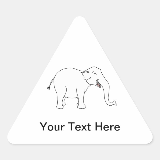 Laughing White Elephant. Triangle Sticker (Front)