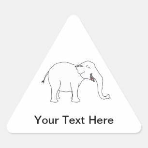 Laughing White Elephant. Triangle Sticker