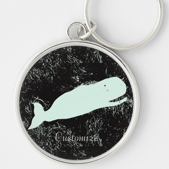 Laughing white whale Thunder_Cove Key Ring (Front)