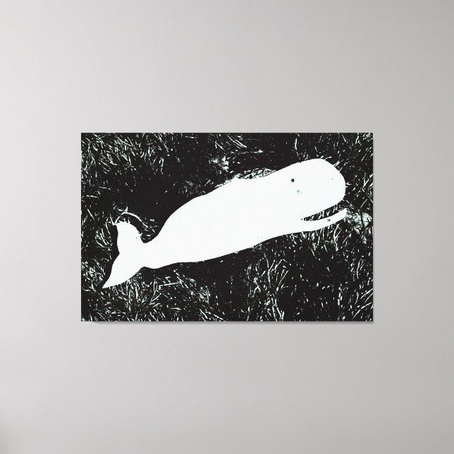 laughing white whale wrapped canvas (Front)