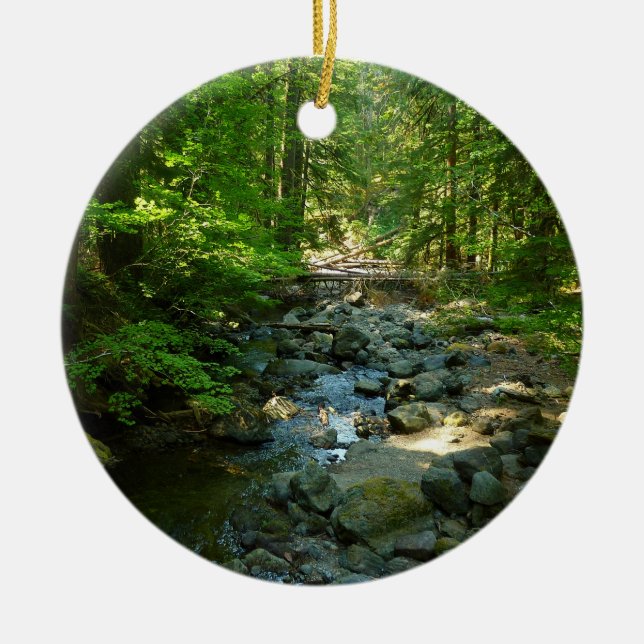 Laughingwater Creek at Mount Rainier National Park Ceramic Tree Decoration (Front)