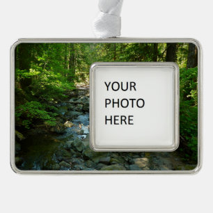 Laughingwater Creek at Mount Rainier National Park Silver Plated Framed Ornament