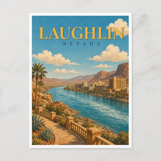 Laughlin Nevada Colorado River GeoSaga Postcard (Front)