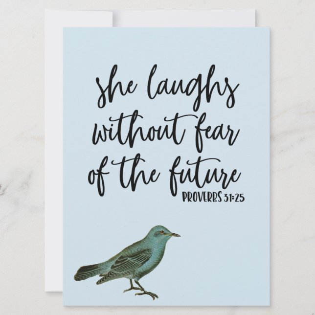 Laughs Without Fear Proverbs Greeting Card (Front)