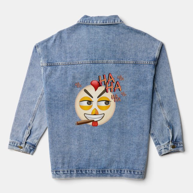Laughter Emoji T-Shirt Denim Jacket (Back)