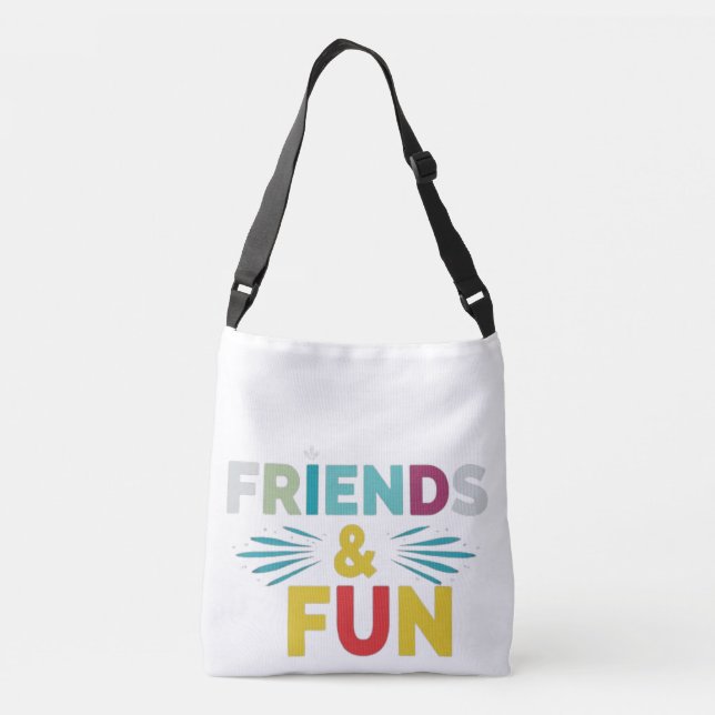 Laughter Guaranteed - "Friends & Fun" Multicolor Crossbody Bag (Back)