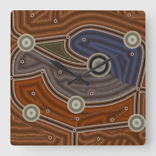 laughter Hans or Kookaburra Igloo Square Wall Clock