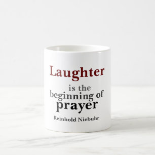 Laughter is the beginning coffee mug