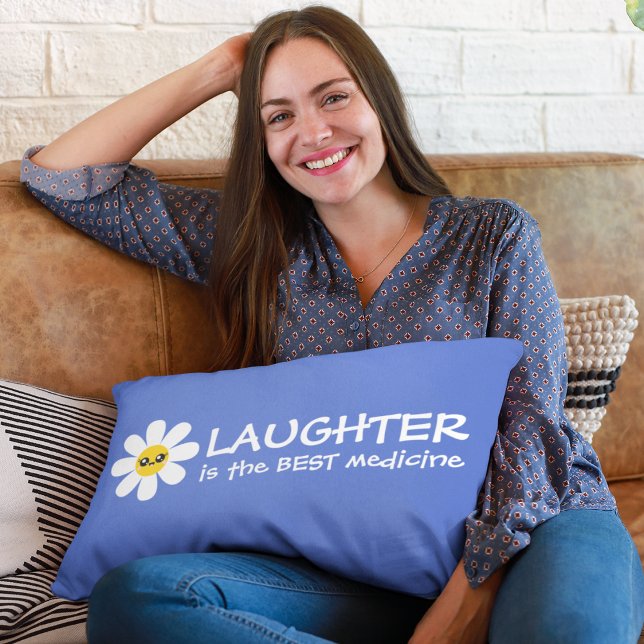 Laughter Is The Best Medicine Daisy Pillow (Cheer yourself or someone else up with this, "Laughter is the best medicine" pillow! )