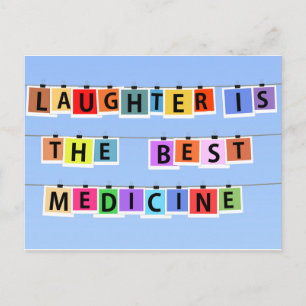 Laughter is the best medicine postcard