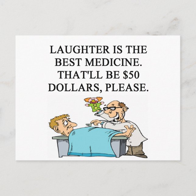 laughter is the best medicine postcard (Front)
