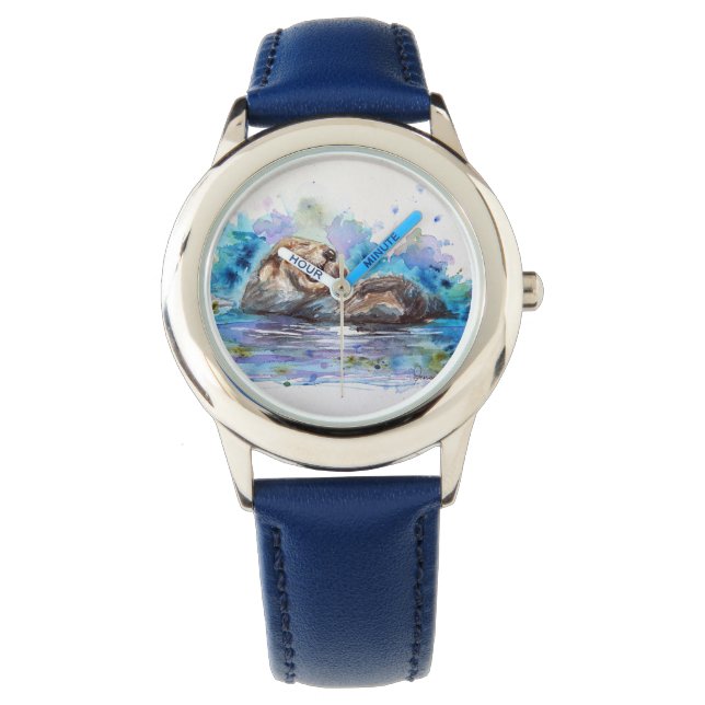 Lauging otter watercolor art  kids watch (Front)