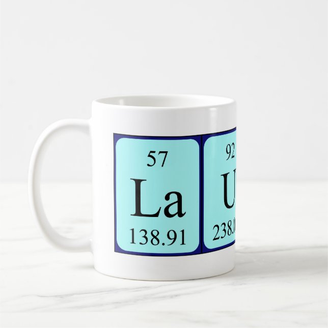 Launce periodic table name mug (Left)