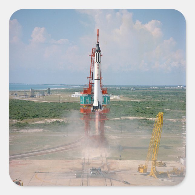 Launch of Freedom 7 Photograph Square Sticker (Front)