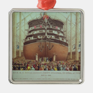 Launch of H.M.S. Royal Albert, Screw Steamer Metal Tree Decoration
