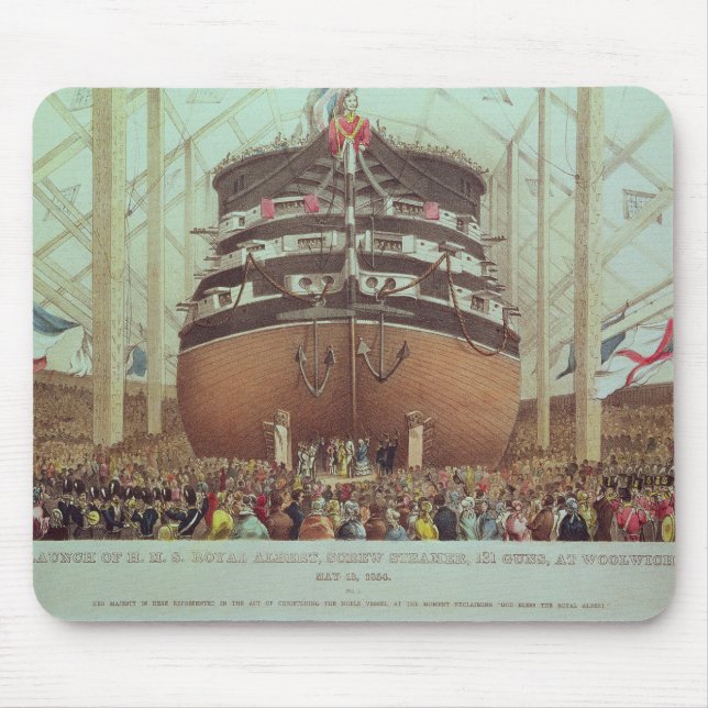 Launch of H.M.S. Royal Albert, Screw Steamer Mouse Mat (Front)