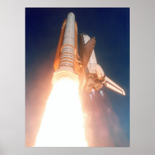 Launch of Space Shuttle Atlantis (STS-110) Poster