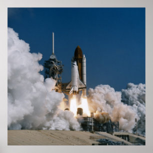 Launch of Space Shuttle Atlantis (STS-46) Poster
