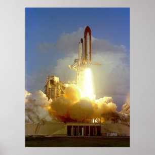 Launch of Space Shuttle Challenger (STS-7) Poster