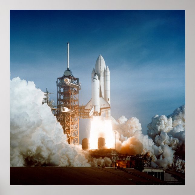 Launch of Space Shuttle Columbia (STS-1) Poster (Front)