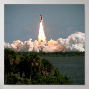 Launch of Space Shuttle Columbia (STS-52) Poster
