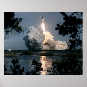 Launch of Space Shuttle Columbia (STS-73) Poster