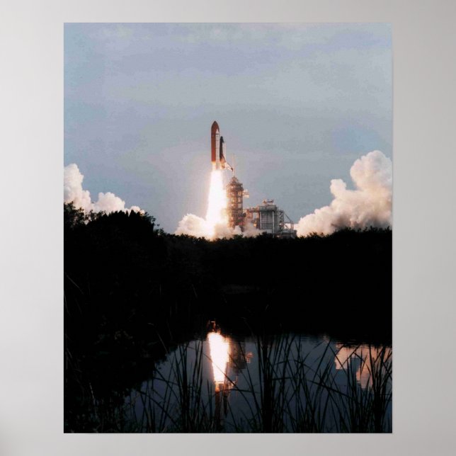 Launch of Space Shuttle Columbia (STS-75) Poster (Front)