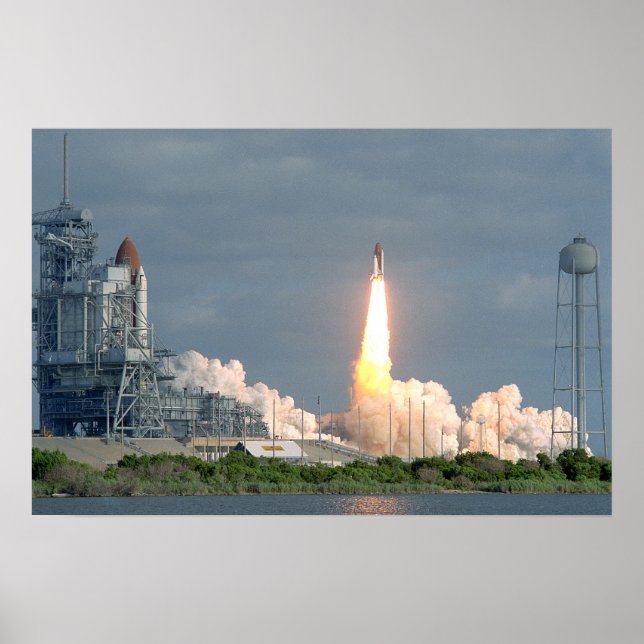 Launch of Space Shuttle Discovery (STS-31) Poster (Front)