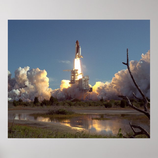 Launch of Space Shuttle Discovery (STS-42) Poster (Front)