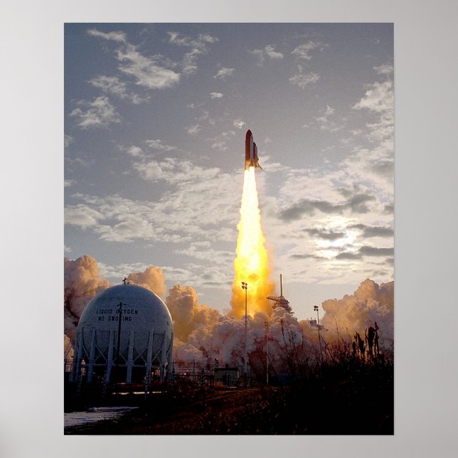Launch of Space Shuttle Discovery (STS-53) Poster (Front)