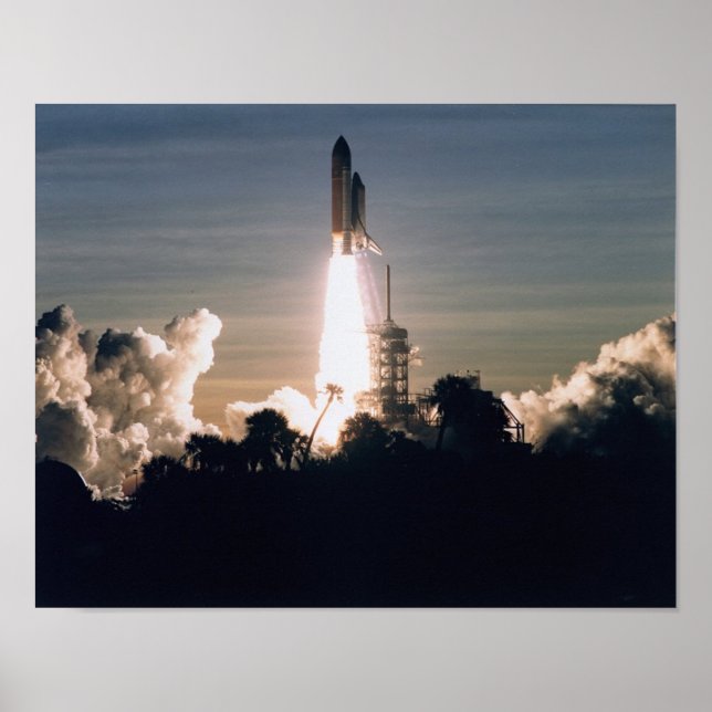 Launch of Space Shuttle Discovery (STS-60) Poster (Front)