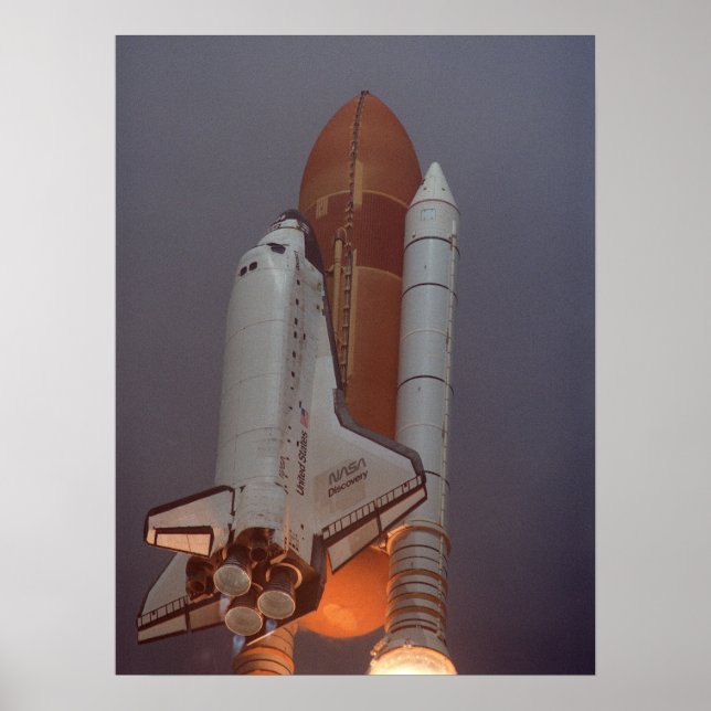Launch of Space Shuttle Discovery (STS-85) Poster (Front)