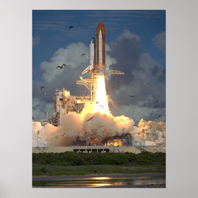 Launch of Space Shuttle Endeavour (STS-57) Poster (Front)