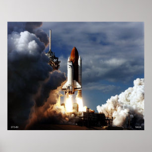 Launch of Space Shuttle STS-80 Poster
