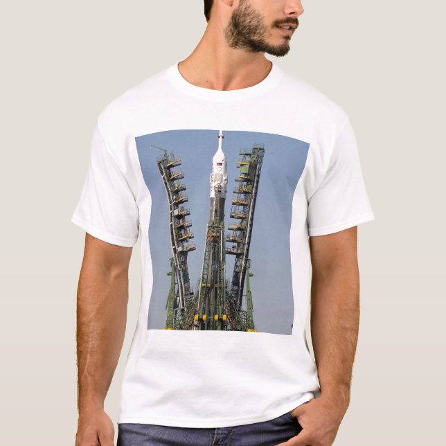 Launch scaffolding is raised into place T-Shirt (Front)